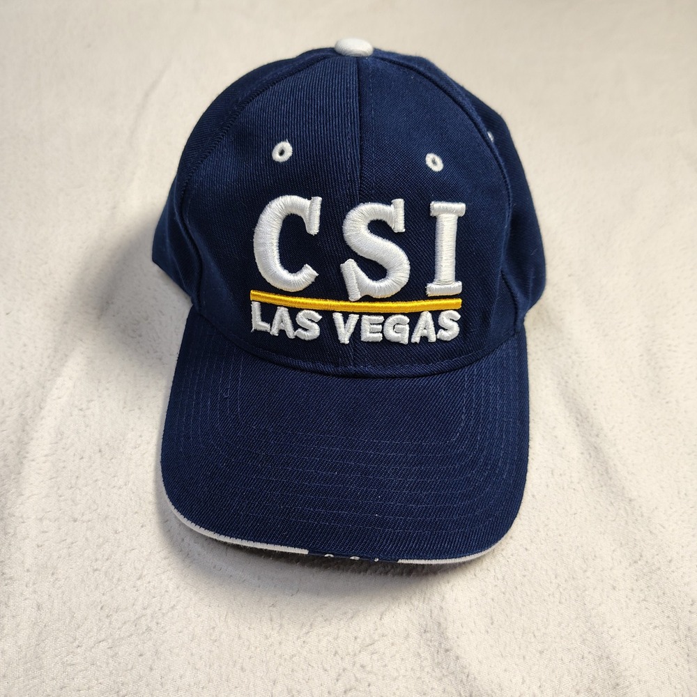CSI Las Vegas Hat Cap Strap Back One Size Blue Cotton Y2K TV Show Promo Mens